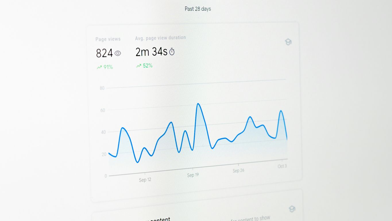 a computer screen with a line graph on it
